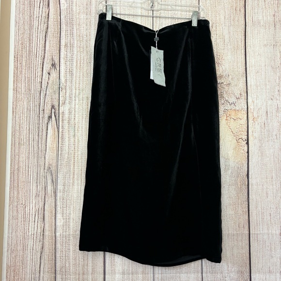 Grey x Jason Wu Womens Velvet Silk Blend Midi Front Slit midi Skirt size 10 - Picture 1 of 11